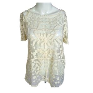 ZARA Embroidered Crochet Top